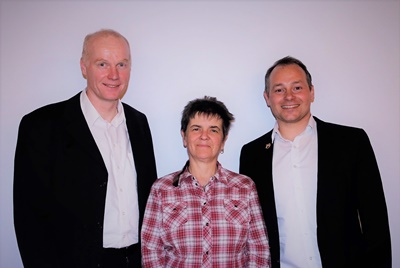 Führungstrio (v.l.n.r.) Ralf Burkhardt (Verwaltung), Claudia Mössner (Sport), Ingo Janz (1. Vorsitzender)