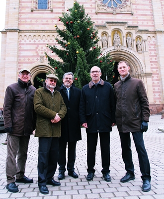 v.l.: Dominique Bayen, Gernot Eberhard, Oberbürgermeister Hansjörg Eger, Jürgen Siewerth, Bernard Prost